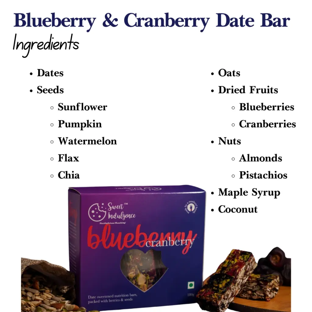 Cranberry & Blueberry Date Bar
